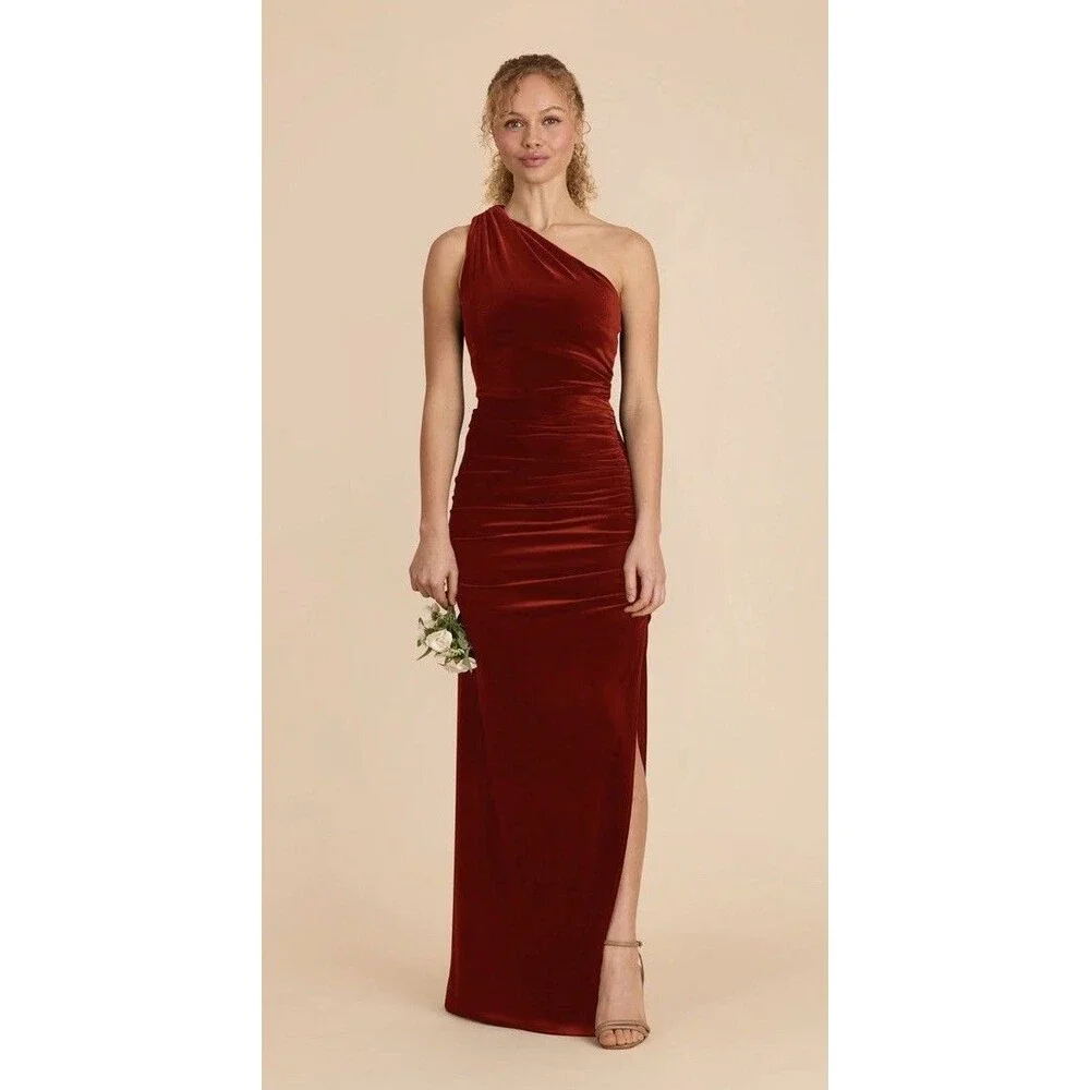 Birdy Grey | Dresses | Birdy Grey Claudia Bridesmaid Dress Velvet Burnt Orange Maxi Size Large